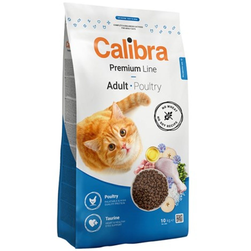 Termin ważności 7.7. 2026: Calibra Cat Premium Line Adult Poultry 10 kg | Sucha karma dla kotów
