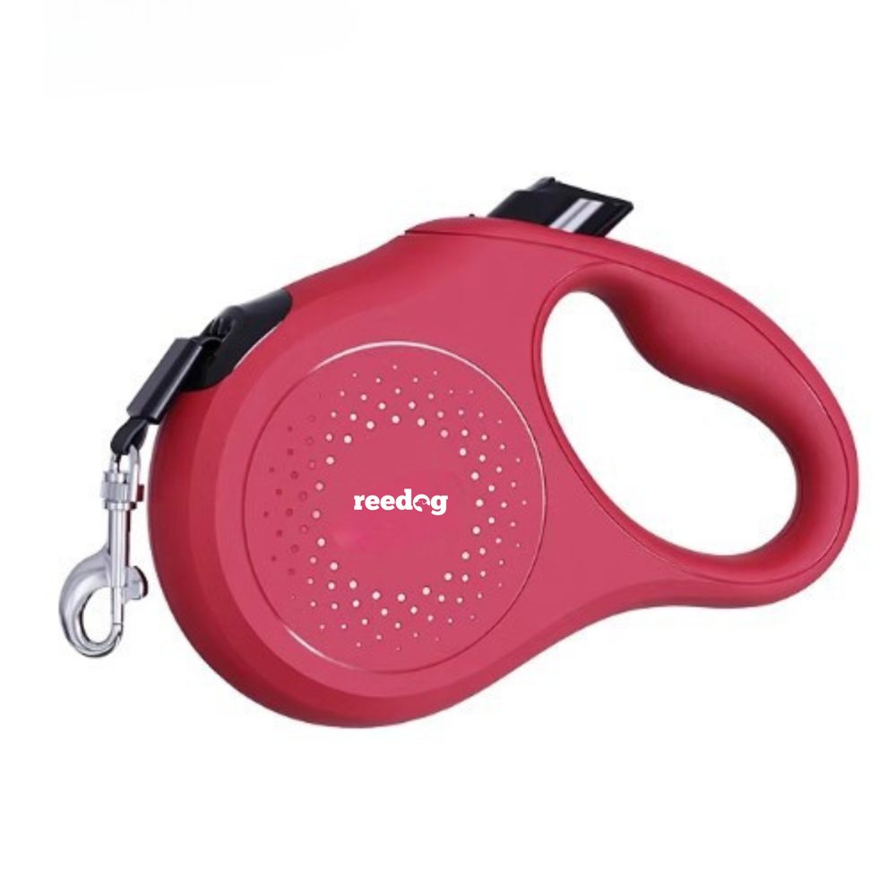 Reedog Senza Basic samonavíjecí vodítko M 25kg/ 5 m páska / pastelové červené | Vodítka pro psy