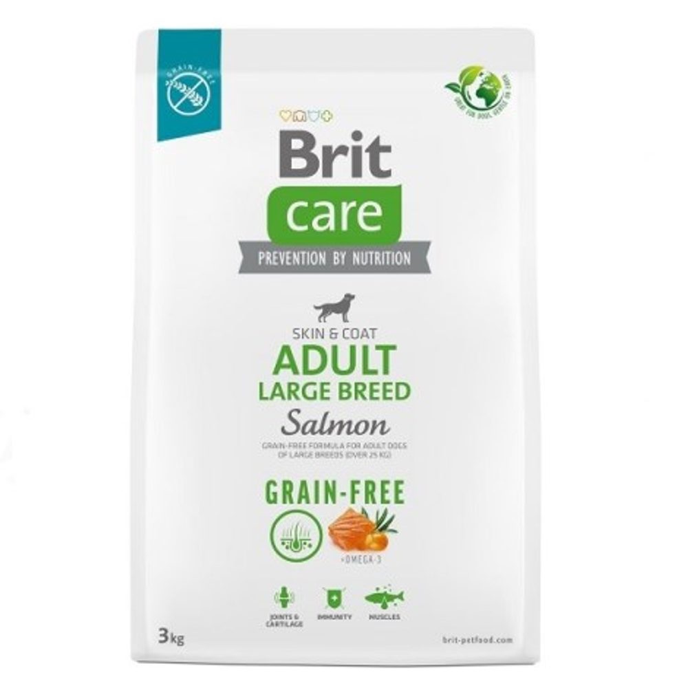 Expirace 28.3. 2026: Brit Care Dog Grain-free Adult Large Breed Salmon 3 kg | Granule pro psy
