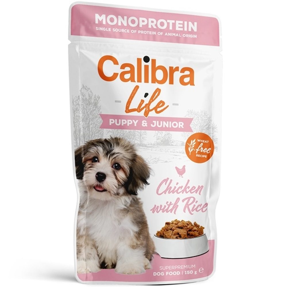 Calibra Dog Life kapsička Puppy & Junior Chicken 150 g | Kapsička pro psy