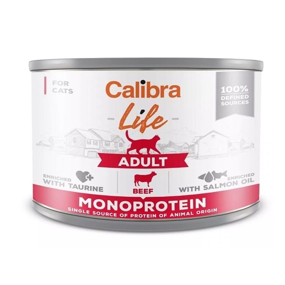 Calibra Cat Life konzerva Adult Beef 200 g | Konzerva pro kočky