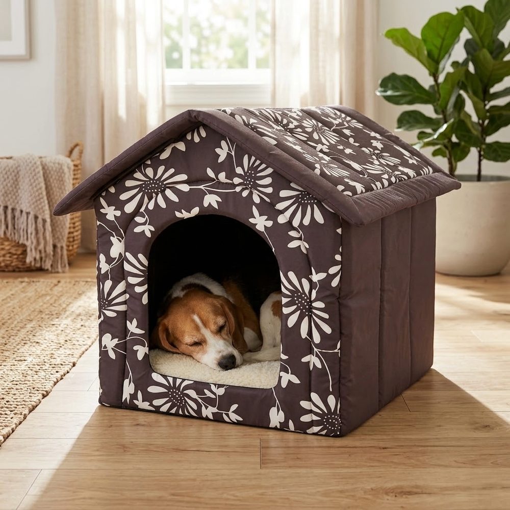 Domek dla psów Reedog Brown Flower (zdjęcie 3)
