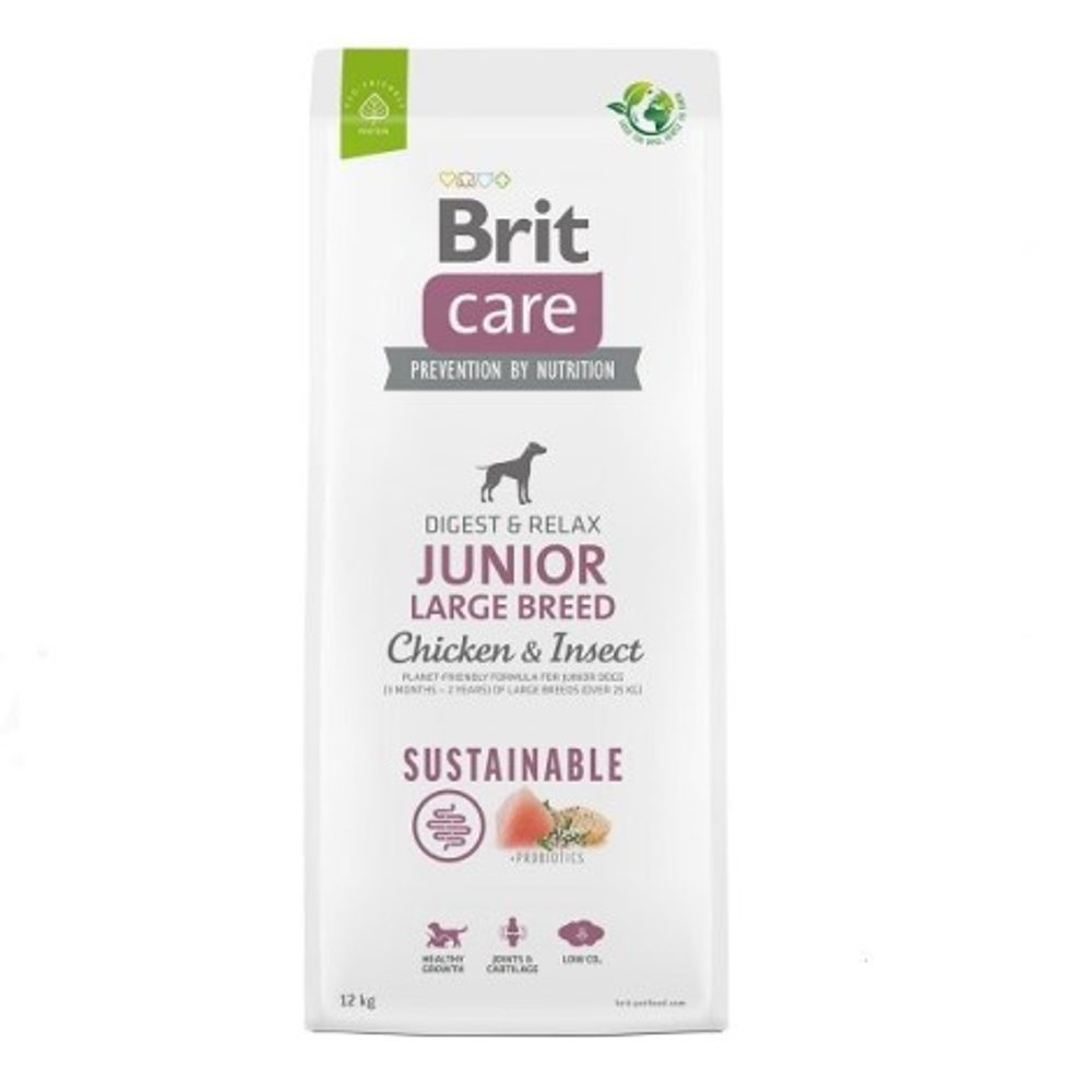 Brit Care Dog Sustainable Junior Large Breed Chicken & Insect 12 kg | Granule pro psy