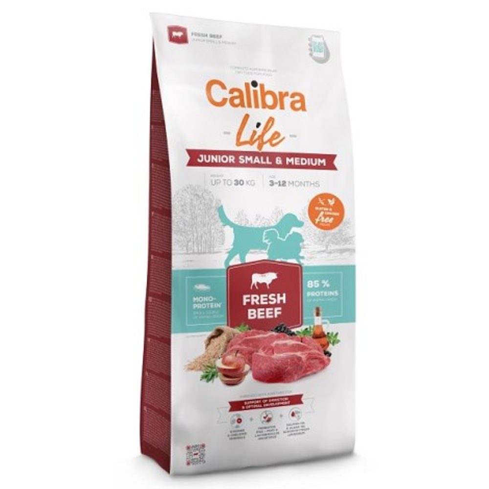 Calibra Dog Life Junior Small & Medium Fresh Beef 12 kg | Granule pro psy