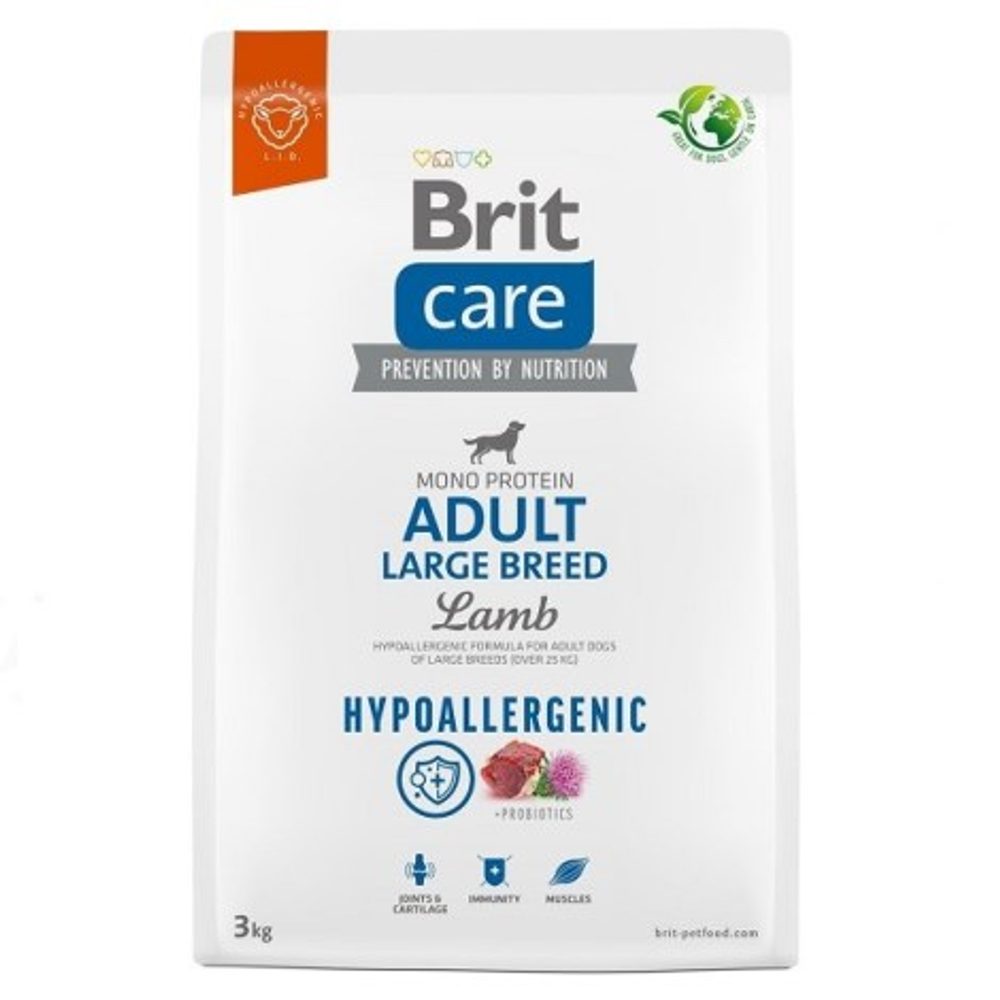 Expirace 5.7. 2026: Brit Care Dog Hypoallergenic Adult Large Breed Lamb 3 kg | Granule pro psy | P59679