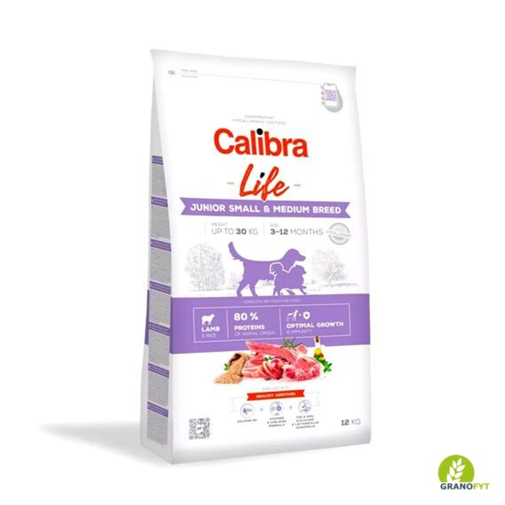 Calibra Dog Life Junior Small & Medium Breed Lamb 12 kg | Granule pro psy