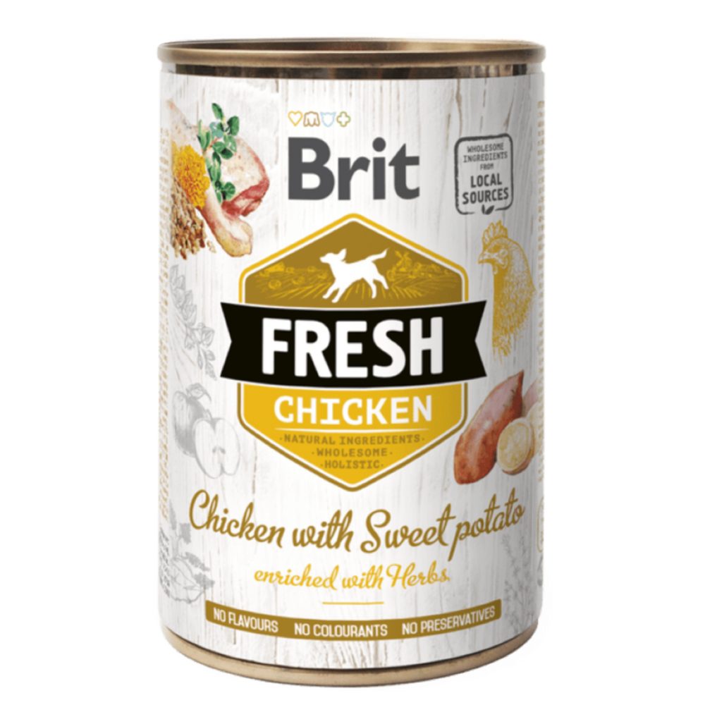 Brit Fresh Dog konzerva Chicken with Sweet Potato 400 g | Konzerva pro psy