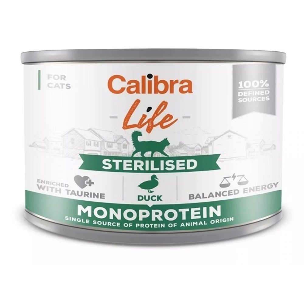 Calibra Cat Life konzerva Sterilised Duck 200 g | Konzerva pro kočky