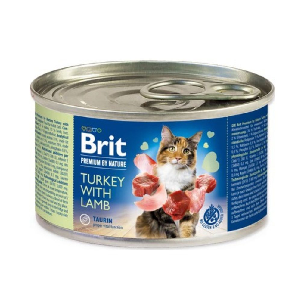 Brit Premium Cat by Nature konzerva Turkey & Lamb 200 g | Konzerva pro kočky