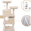 Cat scratching tree, beige, 140 cm