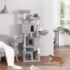 Cat scratching tree, grey, 140 cm