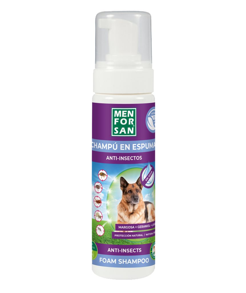 Menforsan repelentní pěnový šampon pro psy a kočky s margosou 200ml -  Antiparazitní šampony - Elektro-Obojky.cz ®