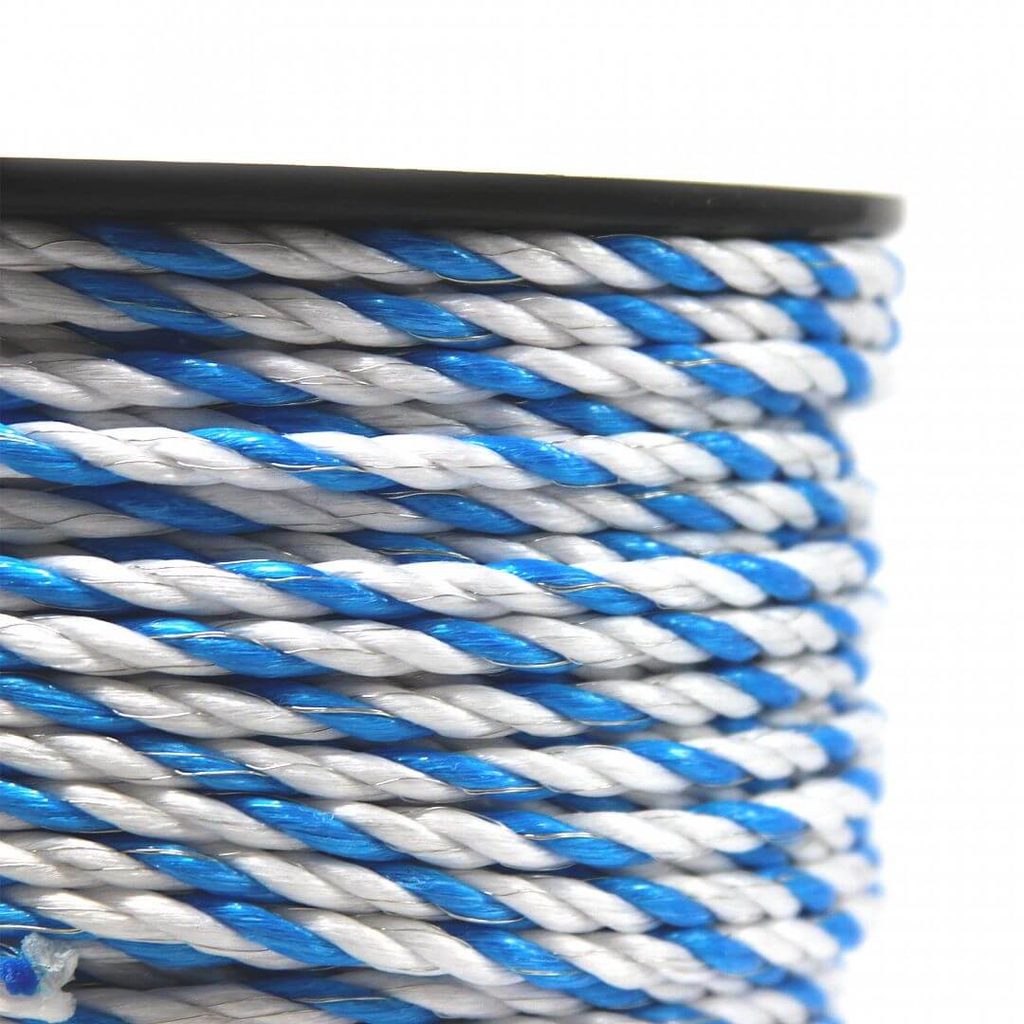 Cord for electric fence, diameter 6 mm, blue-white - Cord 4 –⁠ 6 mm -  Electric-Collars.com