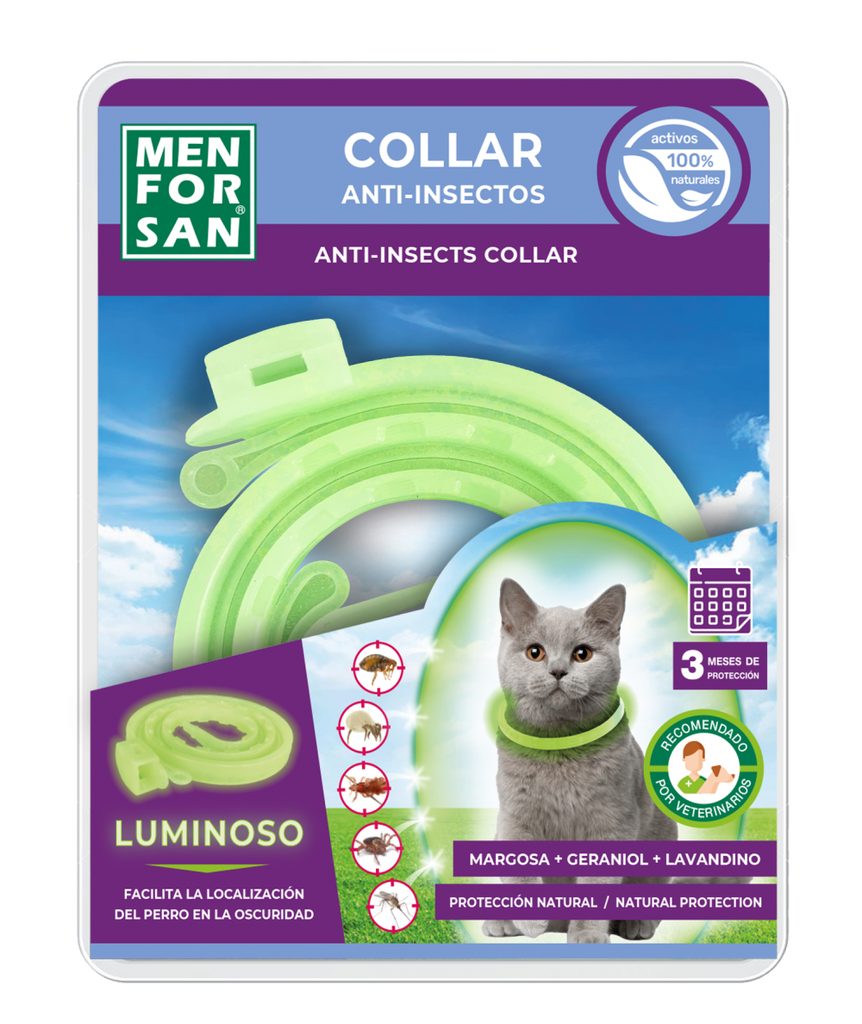 Menforsan anti-parasite luminescent collar for cats, 33 cm - Pro kočky -  Electric-Collars.com