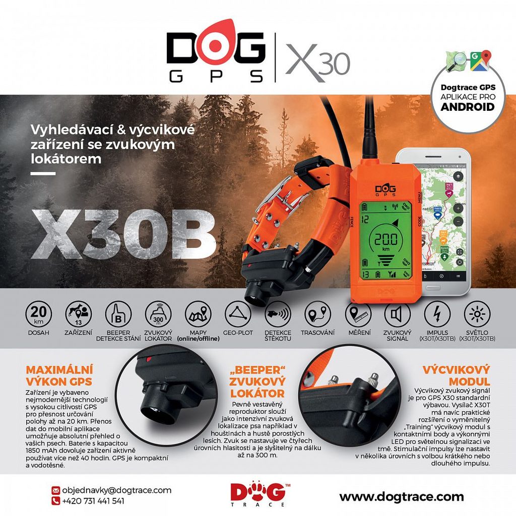 Dogtrace X20 Plus Naranja localizador GPS para Perros caza 20km Alcance