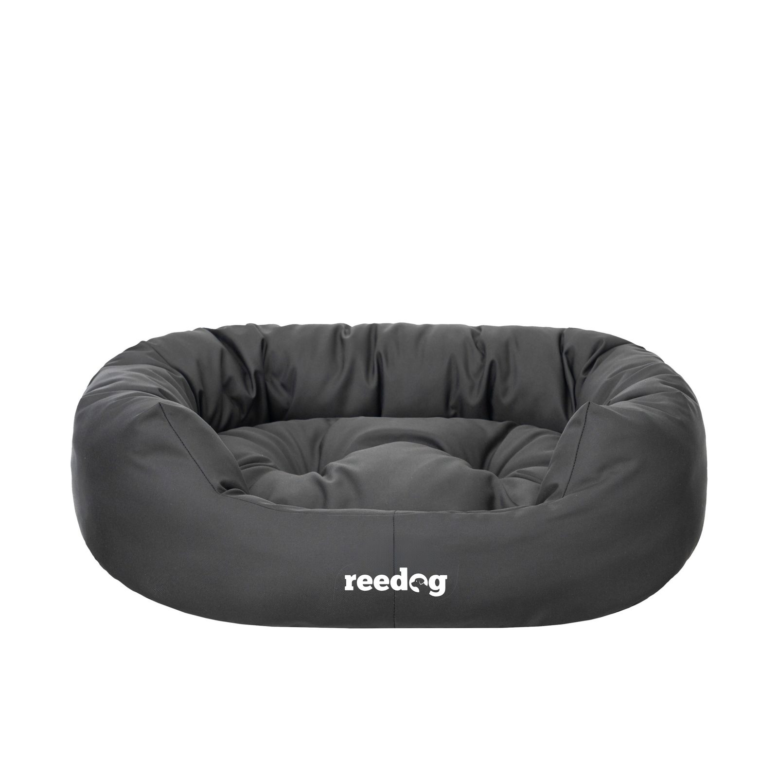 HiEnd Akzente Hundebett 'Let Sleeping Dogs Lie' – Groß, Beige Mit Brauner Stickerei & Rutschfester Unterseite