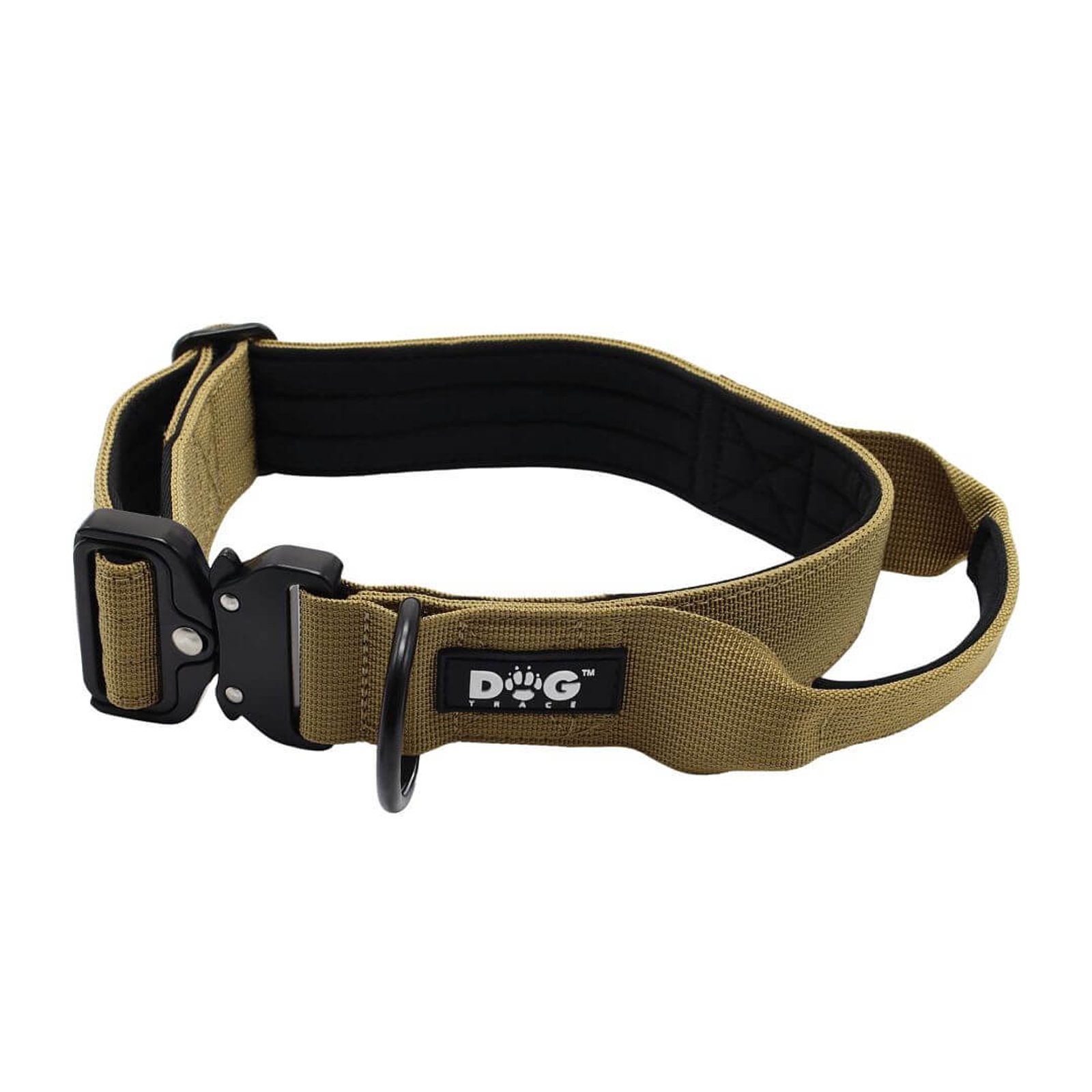 Dogtrace K9 tactical dog collar with handle, khaki Collars for