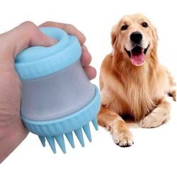 Reedog brush with container for washing pets