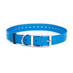 Műanyag nyakörv gyűrűvel, kék, 25 mm x 70 cm