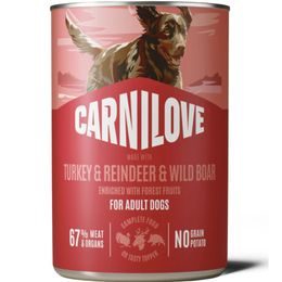 Carnilove Dog Can Paté Turkey & Reindeer & Wild Boar 400g