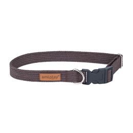 Amiplay Obojek nastavitelný Cotton hnědý