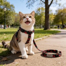 Amiplay Cat Harness with Leash Samba Pink