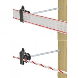 Izolátor k elektrickému ohradníku pro lanka, lanka, pásky, s dlouhým vrutem 220 mm - 10 ks