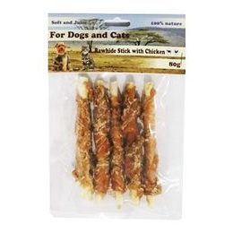 For Dogs and Cats Treat Buffalo Skin Stick with Chicken 80g