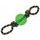 Spielzeug für überziehen DOG FANTASY Seil mit Ball grün 35 cm