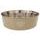 DOG FANTASY stainless steel bowl with rubber bottom beige-paw 23 cm 2500ml