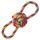 Spielzeug für überziehen DOG FANTASY Acht aus Baumwolle farbig + Knoten 22 cm