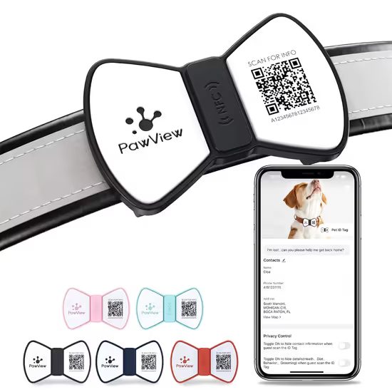 PawView Smart TAG men's bow tie for dogs