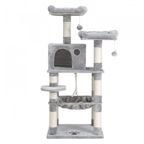 Árbol para gatos / poste rascador, blanco grisáceo, 143 cm