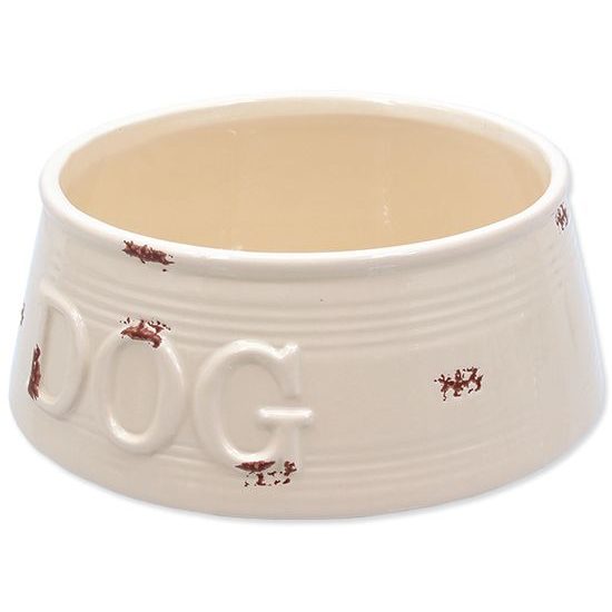 Futternapf DOG FANTASY Keramik weiß Lilapunkten 20,5 cm 1600ml