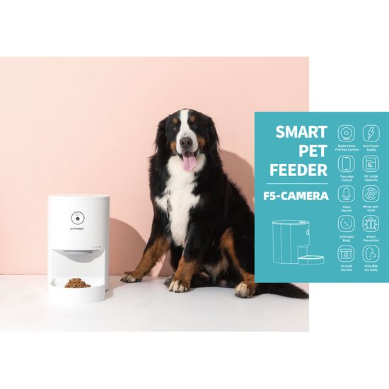 Petwant F5 Automatic feed dispenser with camera Food dispenser