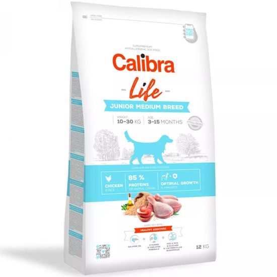 Expirácia 23.3. 2026: Calibra Dog Life Junior Medium Breed Chicken 12 kg