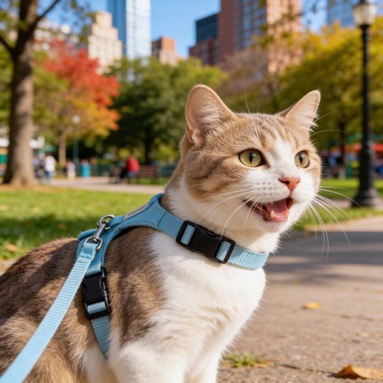 Amiplay Kšíry pro kočku s vodítkem Samba Tyrkysové