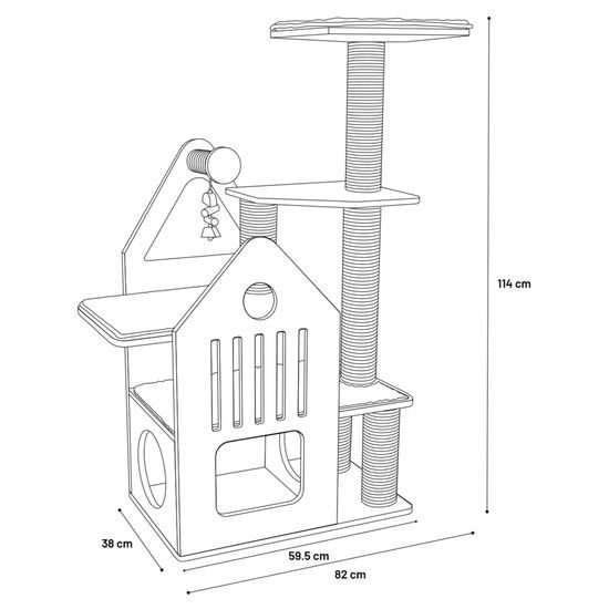 Flamingo škrabací strom Kaisa Grey & Beige