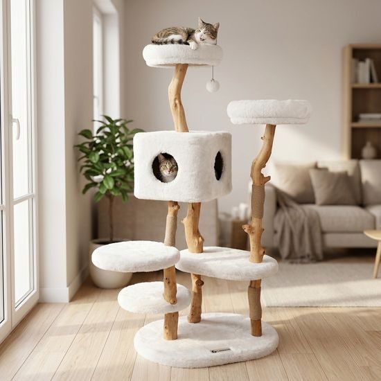 Flamingo Škrabadlo strom pro kočky Yuna White