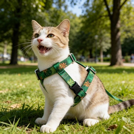 Amiplay Kšíry pro kočku s vodítkem BeHappyCat Jungle