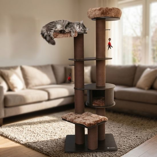 Flamingo Škrabací strom Raisa 3 Brown & Grey