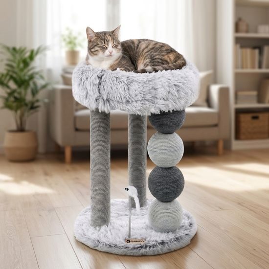 Flamingo Škrabadlo strom Duchess Grey & White