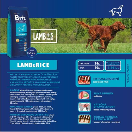 Brit Premium Dog Lamb&Rice 8kg