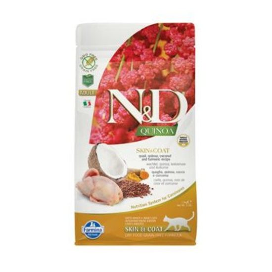 N&D GF Quinoa CAT Skin&Coat Quail & Coconut 1,5kg