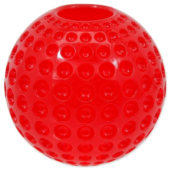 Zabawka DOG FANTASY Strong piłeczka gumowa z wgłębieniami czerwona 6,3 cm