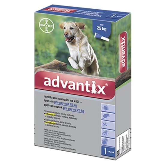 Advantix antiparazitní pipeta pro psy nad 25kg, 1 x 4 ml