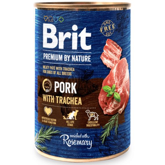 Brit konzerva Premium by Nature Pork & Trachea 800 g