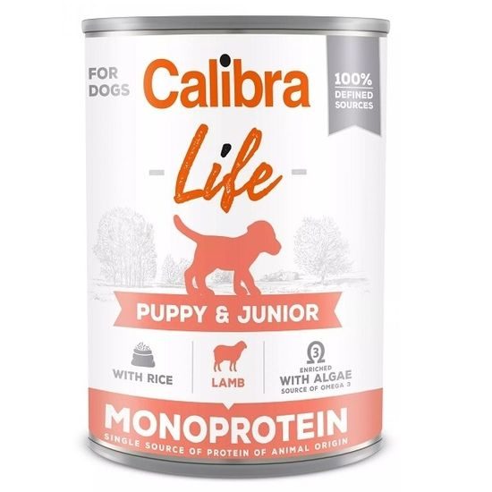 Calibra Dog Life konzerva Puppy & Junior Lamb with Rice 400 g