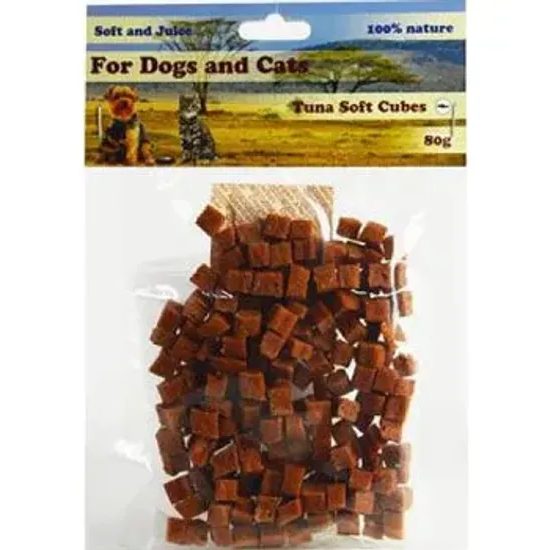 For Dogs and Cats Pochoutka Tuňákové kostky měkké 80g