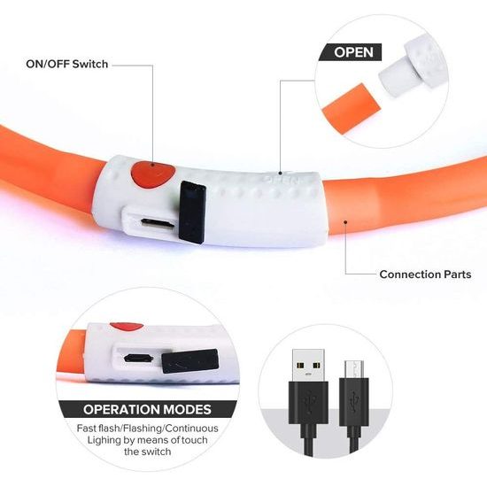 Reedog LED szilikon világító nyakörv kutyáknak